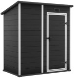Casuta de gradina Keter Essential 6x4, gri &icirc;nchis, 112x184x195 cm