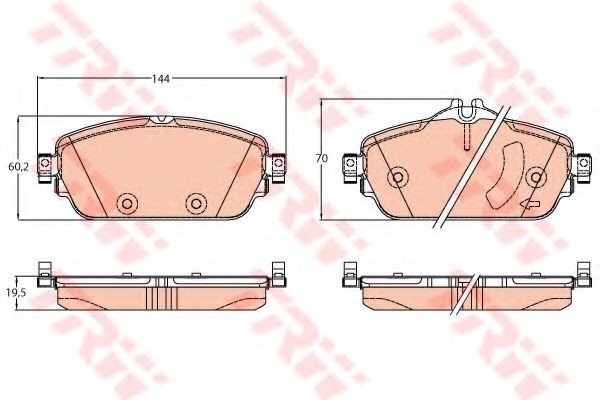 Set placute frana,frana disc OPEL CORSA E (2014 - 2016) TRW GDB2093