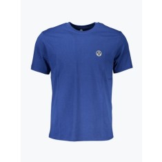Tricou barbati din bumbac cu logo si croiala Regular fit albastru, S