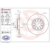 Set disc frana Chrysler 200 Sedan 06.14-; Jeep Cherokee (Kl) 06.13-, Cherokee Van (Kl) 06.13-, Spate, 278X12mm, plin, BREMBO