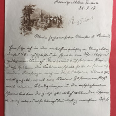 Prahova Sinaia Familia Regala Castelul Peles Scrisoare 1917