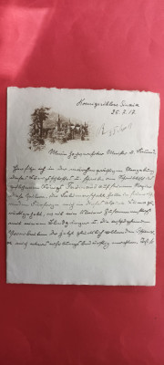 Prahova Sinaia Familia Regala Castelul Peles Scrisoare 1917 foto