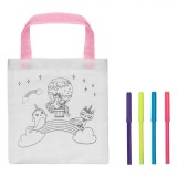 Set Pictura Geanta Unicorn Multicolor, 21x22cm + 4 Carioci, Fete 5-7 Ani, Joc Creativ, Arta si Desen