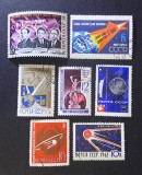 URSS 1961-1971 Pionierii Spațiului Soiuz 11 Vostok 3-4 Sputnik Molnia Ziua Cosmonauticii Lot 7 Valori Ștampilate - OREF1