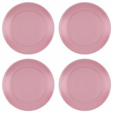 Set de 4 farfurii 23 cm, din plastic roz pudrat