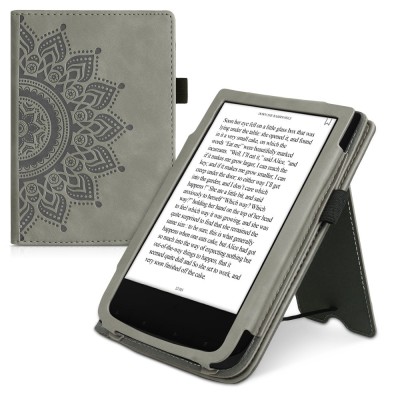 Husa pentru PocketBook Touch Lux 5 / Touch Lux 4 / Touch HD 3, Piele ecologica, Gri, kwmobile, 54817.06 foto