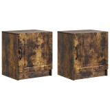 vidaXL Dulap de noapte 2 pcs Stejar fumuriu 43 x 34,5 x 47 cm 895726