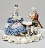 Lectia de muzica, Grup statuar din portelan, Germania, Perioada interbelica`