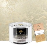 Vopsea Decorativă Interior Perla Luxury Bej Sampanie 0,5L cu Fulgi Perlați, Pensulă Inclusă &ndash; Toro Decor