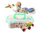 Set de constructie din lemn pentru copii, coordonare mana-ochi, prietenos cu mediul