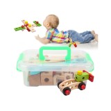 Set de constructie din lemn pentru copii, coordonare mana-ochi, prietenos cu mediul