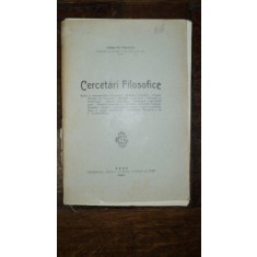 Cercetari Filosofice, Ioan Petrovici, Iasi 1907