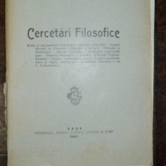 Cercetari Filosofice, Ioan Petrovici, Iasi 1907