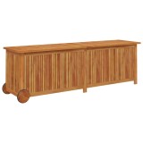Lada depozitare gradina cu roti, 150x50x58cm, lemn masiv acacia