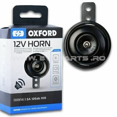 Claxon Moto Atv OXFORD 12V 105db Negru / Cromat - NEGRU foto