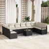 VidaXL Set de canapele pentru grădină 11 pcs Negru Rattan poli 3346567