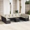 vidaXL Set de canapele pentru grădină 11 pcs Negru Rattan poli 3346567