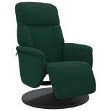 Cumpara ieftin Scaun de relaxare cu taburet, verde inchis, catifea