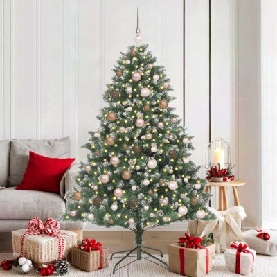 vidaXL Brad de Crăciun artificial cu 300 LED Verde 126 x 126 x 180 cm 3395231 foto
