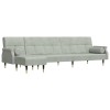 Canapea extensibila in forma de L gri 271x140x70 cm catifea