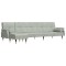 Canapea extensibila in forma de L gri 271x140x70 cm catifea