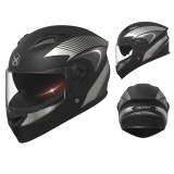 Cumpara ieftin Casca Moto/Scuter FIXATO Phantom, Protectie UV, Viziera Dubla, Ventilatie buna si permeabilitate la aer, Negru Argintiu, Marime universala 54-62 cm