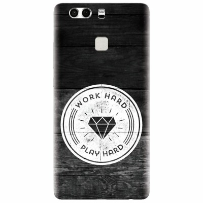 Husa silicon pentru Huawei P9 Plus, Work Hard Play Hard foto