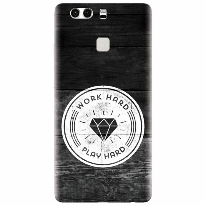 Husa silicon pentru Huawei P9 Plus, Work Hard Play Hard