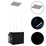 Hotă Insulă Senzor Tactil LCD, Sticlă Securizată, Negru, 38cm, 180W, Debit 756 m&sup3;/h, Filtru Grasime Lavabil, LED