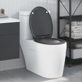 Scaun de toaletă cu eliberare rapidă vidaXL cu &icirc;nchidere lentă Duroplast Antracit