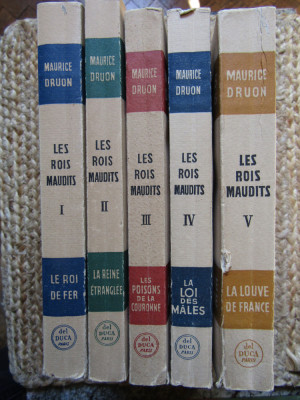 Les rois maudits - Maurice Druon - 5 volume - Paris - 1955 - franceza foto