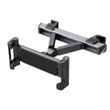 Suport auto tetiera pentru tableta si telefon SpectrumPoint&reg;, Reglabil si pliabil, Usor de instalat, 204 x 85.66 x 29.64 mm, Aliaj, Negru/Argintiu