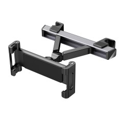 Suport auto tetiera pentru tableta si telefon SpectrumPoint&reg;, Reglabil si pliabil, Usor de instalat, 204 x 85.66 x 29.64 mm, Aliaj, Negru/Argintiu