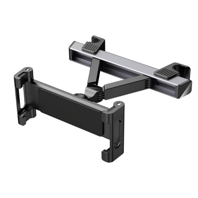 Suport auto tetiera pentru tableta si telefon SpectrumPoint&amp;reg;, Reglabil si pliabil, Usor de instalat, 204 x 85.66 x 29.64 mm, Aliaj, Negru/Argintiu foto