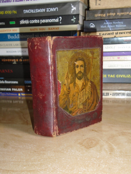 CARTE VECHE IN LIMBA GREACA : EVANGELION SI REVELATIA LUI IOAN , VENETIA , 1871