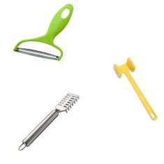 Set 3 piese, cutit pentru Taiat si Decojit Varza, ciocan pentru fragezit carne