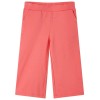 Pantaloni Copii Largi Corai 128 (7-8 ani) Bumbac Elastic VidaXL. Pantaloni fete/baieti, talie elastica, buzunare. Roz/Corai