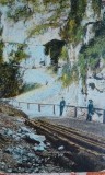 Carte postala, Campulung, Intrarea in Pestera Dambovicioara, perioada interbelica