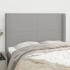VidaXL Tăblie de pat cu aripioare gri deschis 147x16x118/128 cm textil