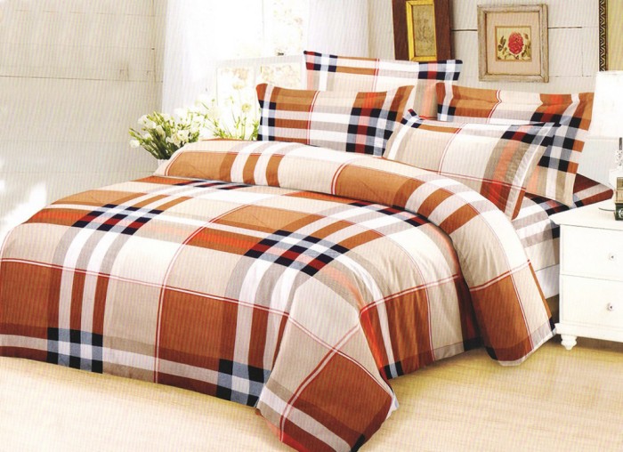 Lenjerie de pat pentru o persoana cu 2 huse de perna dreptunghiulara, Jasia, bumbac mercerizat, multicolor