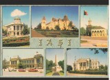 CPI B13093 CARTE POSTALA - IASI. BIBLIOTECA, PALATUL CULTURII, CASA DOSOFTEI...