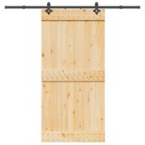 VidaXL Ușă glisantă cu set feronerie, 100x210 cm, lemn masiv de pin