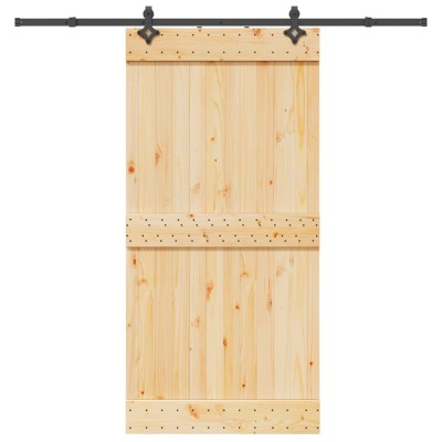 vidaXL Ușă glisantă cu set feronerie, 100x210 cm, lemn masiv de pin foto