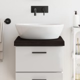 vidaXL Blat de baie, maro &icirc;nchis, 40x50x(2-6) cm, lemn masiv tratat