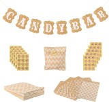 Set decoratiuni pentru Candy Bar Rishengyueheng, hartie, maro, 111 piese