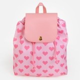 Rucsac roz cu model inimi 22x10x25cm, CMCLASS