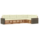 vidaXL Set de canapele de exterior 5 pcs Natural și Crem 3383368