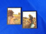 2 tablouri originale semnate GERHARD NESWABDA ulei pe placaj 32 x 26 cm.