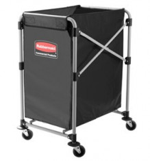 Carucior X-Cart pliant pentru rufe, 150 L, gri, RUBBERMAID foto