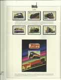GAMBIA TRANSPORT TRENURI LOCOMOTIVE PE FILA DE ALBUM MNH